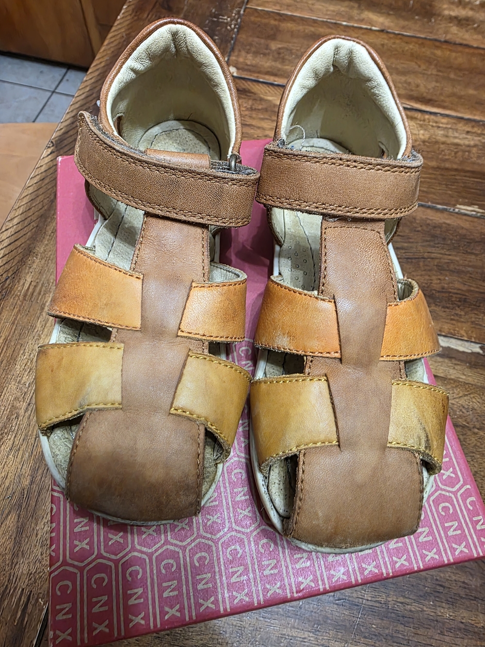 Naturino multicolored Brown leather Fisherman's Sandal 10.5/27